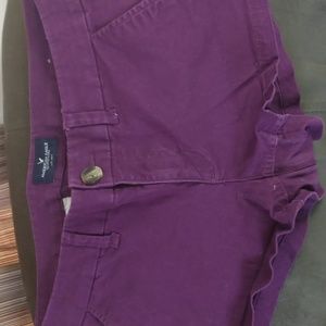 American Eagle women's shorts size 8 shortie stretch purple